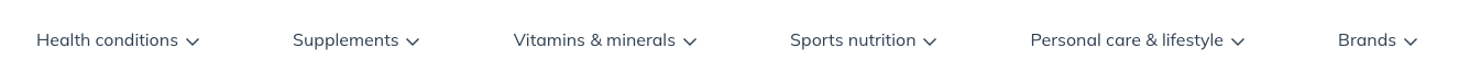 Fullscript catalog drop-down menu
