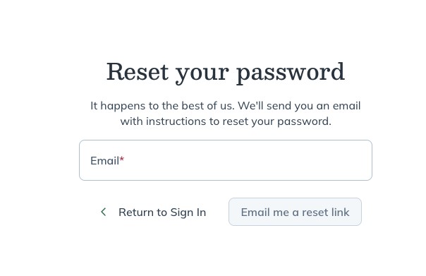 Fullscript Reset your password screen